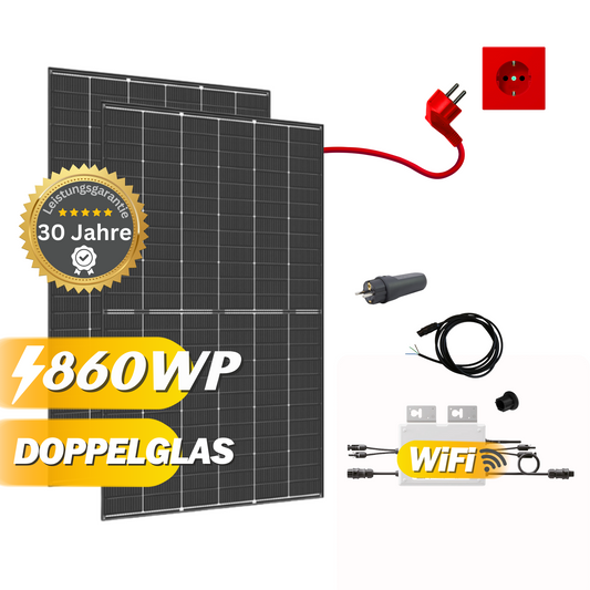 Balkonkraftwerk 860Wp / 800W mit Trina Solar Vertex S+ und Envertech EVT-800-R, Mini-Solaranlage, Plug and Play