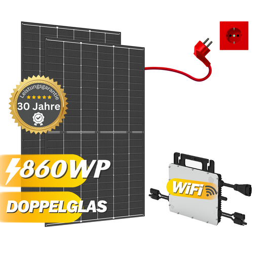 Balkonkraftwerk 860Wp / 800W mit Trina Solar Vertex S+ und Hoymiles HMS-800W-2T