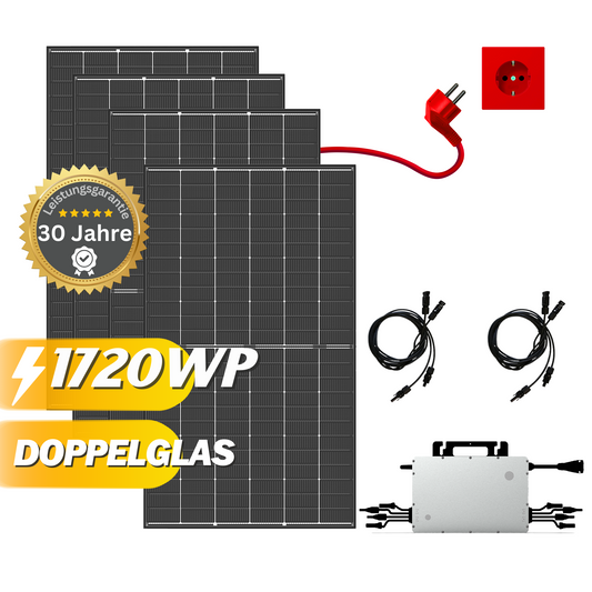 Solaranlage Komplettset 1,6kW Hoymiles und 4x Trina 430Wp, Speicher optional