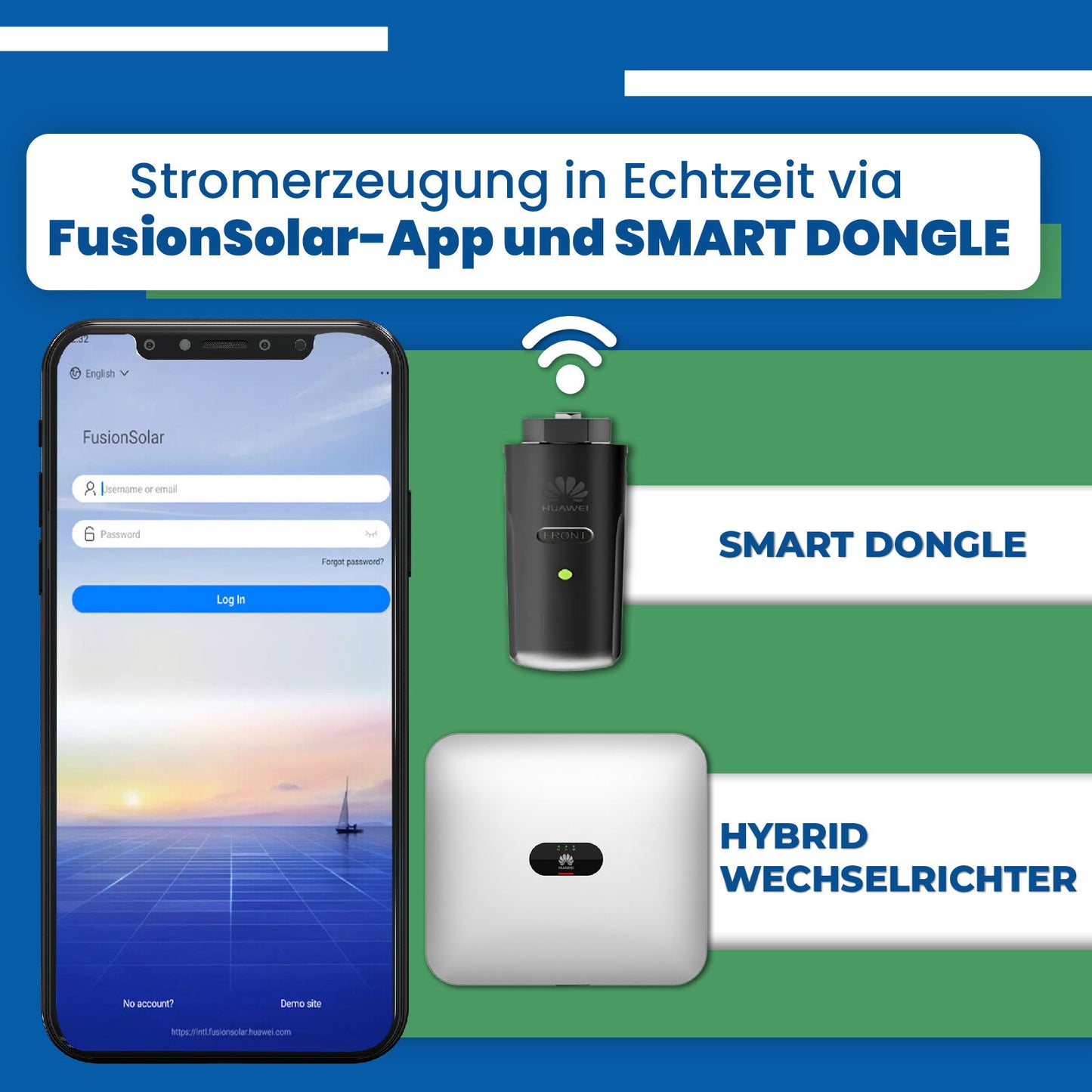 Huawei Wechselrichter 3000W Hybrid Wechselrichter SUN2000-3KTL-M1 3-Phasen inkl. WLAN-FE Dongle