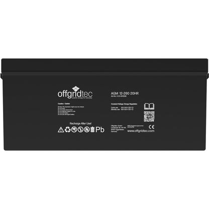 Offgridtec® AGM 260Ah 20HR 12V - Solar Batterie Akku Extrem zyklenfest